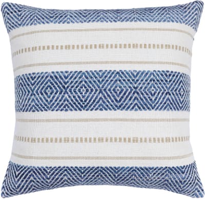 Urbane Hide | Kussenhoezen | Kussenhoes | Kussenhoesjes | Sierkussen | 45x45 cm | Marine Weef Patroon | Katoen en Acryl | Blauw en Wit | Zonder binnenkussen