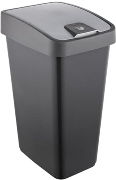Premium Afvalemmer met Flipdeksel en Soft Touch 45L - Magnetisch Grijs