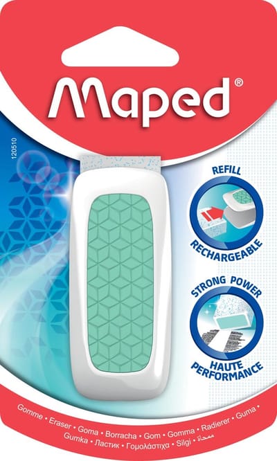 Maped gum Technic Ultra Protection, 1 stuk op blister, in geassorteerde kleuren