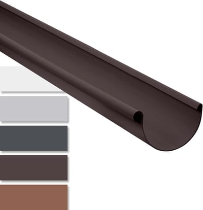 Halve Maan Goot - Regengoot Dakgoot - Dak Water Afvoeren - Weerbestendig PVC-U - 200 cm 125 mm - Donkerbruin