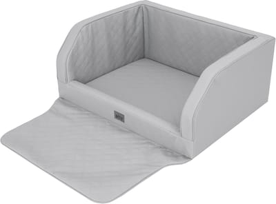 Honden Autostoel - Transportbox Hond - Veilig Vervoer - Waterafstotend Materiaal - 100x80x39 cm - Grijs Leer