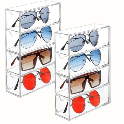 MTTProducts - Acryl Zonnebril Opbergdoos - Bril Organizer - Perfect voor Meerdere Brillen - Transparant - Sieraden en Horloge Opbergbox - Voor Hem en Haar