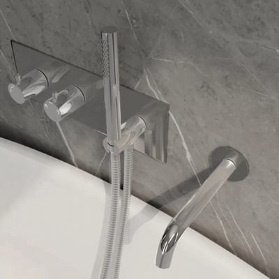 H&F Inbouw Badkraan met Handdouche – Chroom – Complete Inbouw Badkraan Set – Badmengkraan Wandmontage
