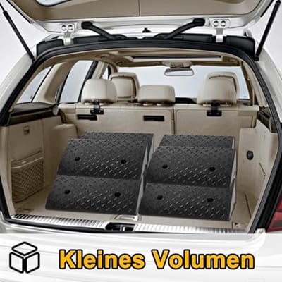 Set van 2 Stoeprandhellingen met Antislip – Rubber Drempelhelling voor Auto en Rolstoel