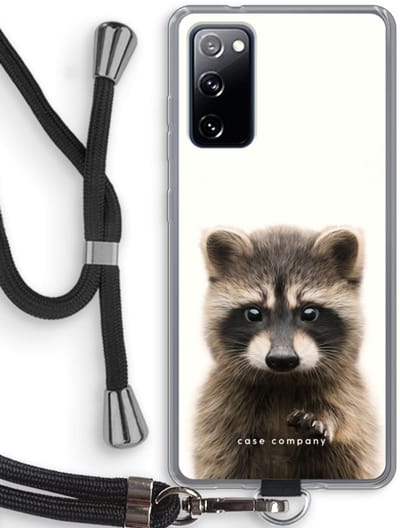 Hoesje met koord geschikt voor Samsung Galaxy S20 FE / S20 FE 5G hoesje met Koord - Rocco - Telefoonhoesje met Zwart Koord - Bescherming aan alle Kanten en Over de Schermrand