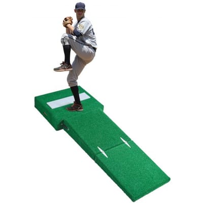 VEVOR Pitching Mound, draagbare honkbal pitcher mound, 77 inch pitching trainingsapparatuur (buiten/binnen), softbal pitching hulpmiddelen met anti-fade grasmat, pitching rubber en draaggreep