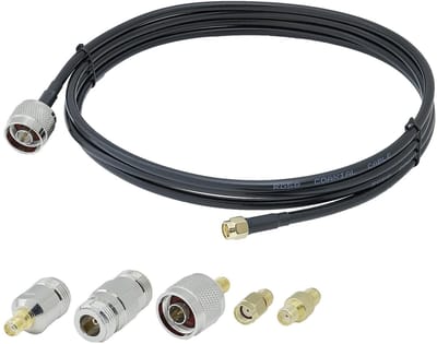 Cosensi - Coaxial Kabel - N Male naar Male - 2 Meter - Inclusief 5 Adapters - Ideaal voor RF Toepassingen - Geschikt voor RF Apparatuur