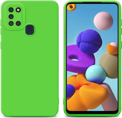 Cadorabo Hoesje geschikt voor Samsung Galaxy A21s in FLUID GROEN - Beschermhoes gemaakt van flexibel TPU silicone Cover Fluid Case