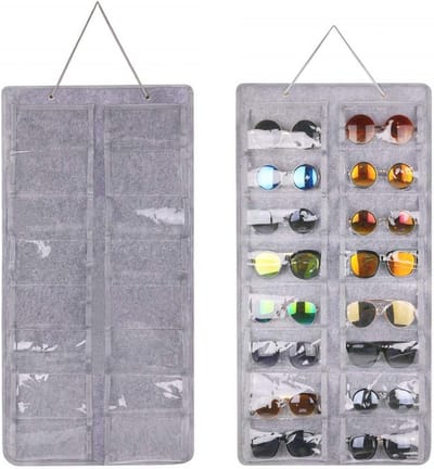 Hangende zonnebril organizer - Opvouwbare vilten brillenhouder voor wandmontage