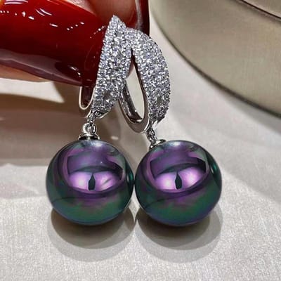 Huitan veelkleurige oorbellen met imitatieparels voor dames, speciale bruidsoorbellen, nieuwe mode-sieraden as pictures gray