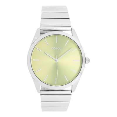 OOZOO Timepieces - Zilverkleurige horloge met roestvrijstalen armband roestvrijstalen armband - C11515