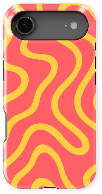DripCase Curvy Lines Hoesje geschikt voor iPhone 17 Air | Backcover met Mag | Design Tough Case geschikt voor iPhone 17 Air Sunburst Drift