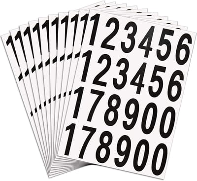 10 vellen cijfers Stickers Postbus Nummers Zelfklevende Vinyl Nummers voor Verblijfs- en Postbus Tekenen 2 Inch