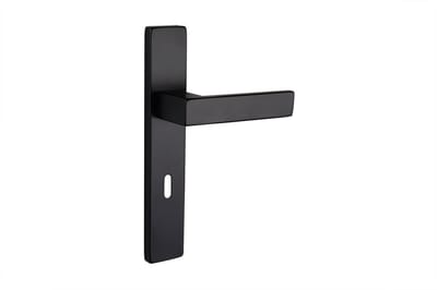 Lavuzo deurkruk Imperio Zwart met rechthoekig schild SL72 | Deurklink zwart