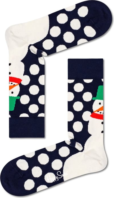 Happy Socks Jingle Smiley Sock - zwart met ballen - Unisex - Maat: 36 - 40