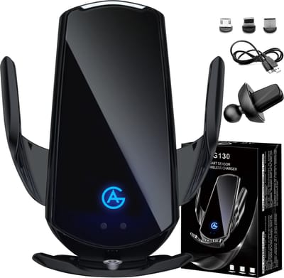 AG130 Telefoonhouders auto voor ventilatie rooster - telefoonhouders- draadloos lader - Mobiel / Gsm houder Draadloze Telefoonhouder -Telefoonhouders auto- Ventilatie - telefoonstandaard Zwart- Dashboard - Oplader - Magnetisch