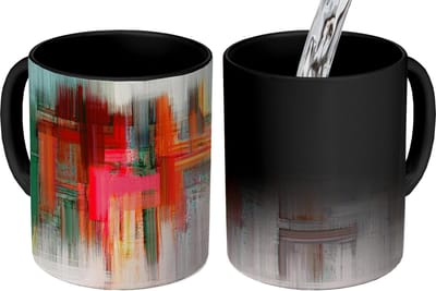 Magische Mok - Foto op Warmte Mokken - Koffiemok - Abstract - Olieverf - Schilderij - Magic Mok - Beker - 350 ML - Theemok