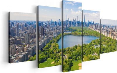 Artaza Canvas Schilderij Vijfluik Central Park In New York Met Wolkenkrabbers - 100x50 - Foto Op Canvas - Canvas Print