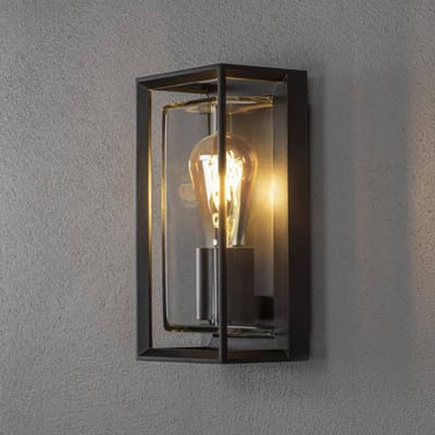 Konstsmide Brindisi Wandlamp Buiten - Bewegingssensor - E27 - IP44 - Zwart