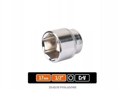 Dopsleutel 1/2" Zeskant 17 mm CRV Staal