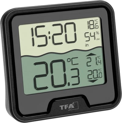 Draadloze Zwembadthermometer met Binnen- en Buitenthermometer en Radio Gestuurde Klok