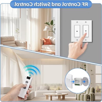 Intelligente draadloze rolluikmodule met afstandsbediening en handmatige schakelaar voor optimale controle en energiebesparing