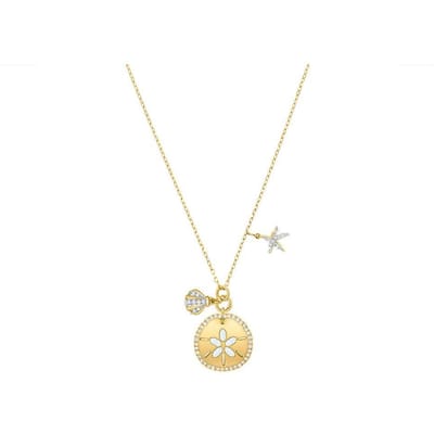 Colliers Swarovski Plaqué Or Océan pour Femmes 5462580 Gold|L|Box (Random Color) blue