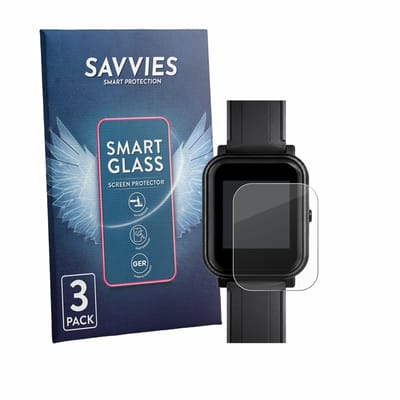 3 Stuks Savvies Screenprotector - geschikt voor Bangle.js 2 - beschermfolie glas transparant