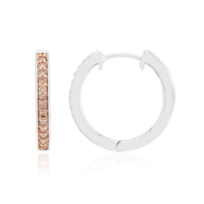 Cavill - Zilveren oorbellen 925 sterling zilver roségoud verguld - I1 Argyle Rose de France diamanten 0,156 ct - Pavé design - Luxe Annette collectie
