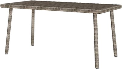 Tuinsalontafel Rechthoekig - Buitentafel Tuin - Ontspannen Buiten - Onderhoudsvriendelijk Rotan - 80 x 40 x 37 cm - Grijs