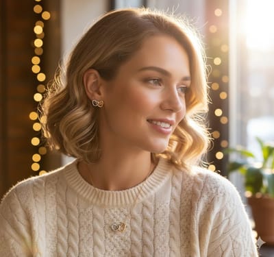 Hartjes Ketting met Oorbellen – Dames Sieradenset – Goud/Zilver – Cadeau