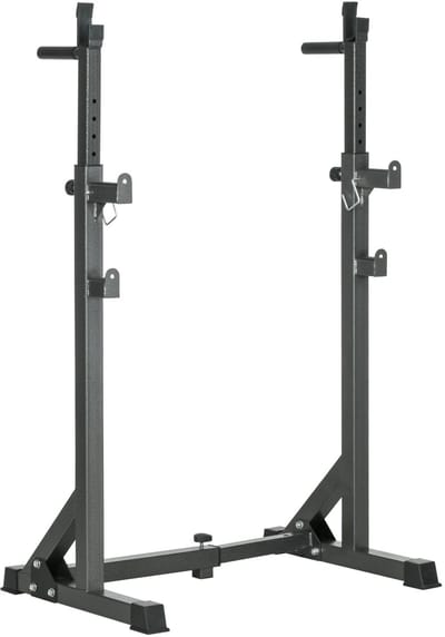 Solvix Halterrek – Fitness – Squat Rack – Halterbank Standaard – Verstelbare Hoogte en Breedte – Stalen Frame – Max 150 kg – Voor Krachttraining Thuis