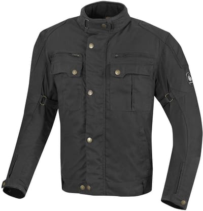 Merlin Perton Zwart Wax Motorjas - Jas