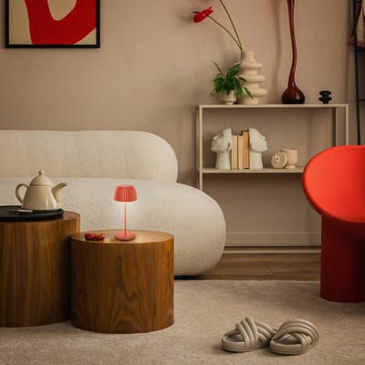 BRILONER Champ mini - Oplaadbare Mini Tafellamp - snoerloze lamp - met touch dimbaar - voor binnen en buiten - german design award winner 2025 - oranje - Ø8,5 x 20cm