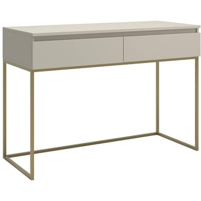 Selsey Bemmi - Make-uptafel met lades - Grijsbeige met gouden poten