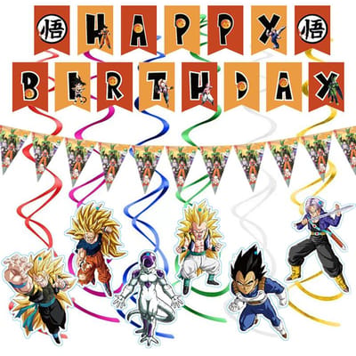 Bannière Dragon Ball Goku Décoration Fête d'Anniversaire Guirlandes Cadeaux de Fête Arrière-plan Fournitures Baby Shower Cadeaux Jouets pour Enfants Garçons