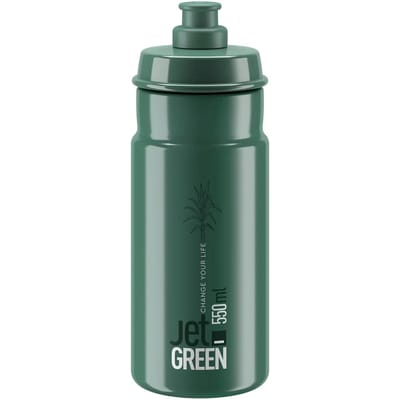 Elite Bottle Jet Green Dark Green, White Logo 550ml