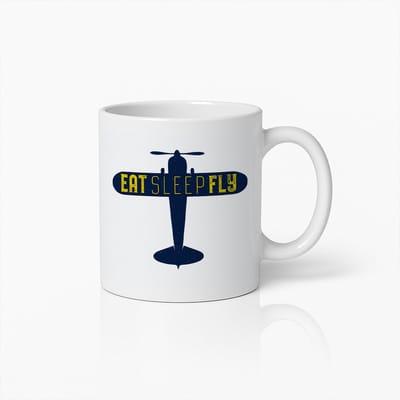 Eat Sleep Fly Mok 330ml – Grappige Piloot Koffiebeker – Luchtvaart Cadeau voor Vliegliefhebbers & Avontuurlijke Piloten