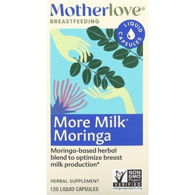 Motherlove, allaitement, avec moringa lait, 120 capsules liquides