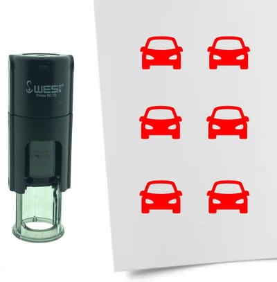 CombiCraft Stempel Auto 10mm rond - rode inkt