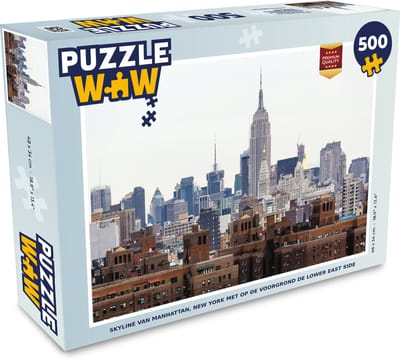 Puzzel Skyline van Manhattan, New York met op de voorgrond de Lower East Side - Legpuzzel - Puzzel 500 stukjes
