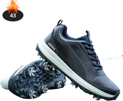Livano Golfschoenen Heren - Golfkleding - Golfschoenen Antislip - Waterdicht - Golfen - Met Spikes - Zwart - 43
