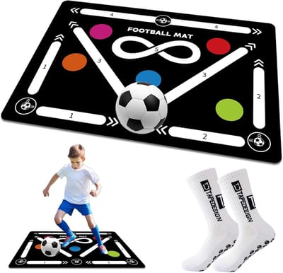 Voetbal Trainingsmat - Behendigheid Apparatuur - Voetbalvaardigheid Training - Antislip Stille Mat - 94 x 67 cm - Oranje