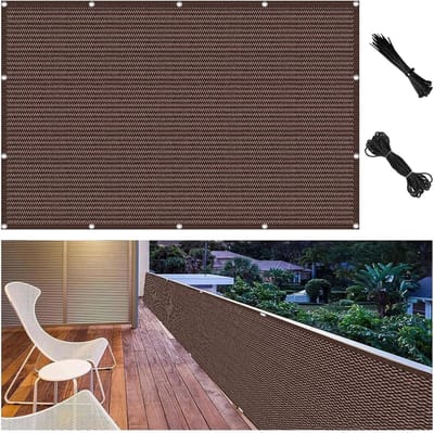 Balkonafdekking - Privacy scherm - Inkijk weren - Weerbestendig materiaal - 205 x 955 cm - Bruin