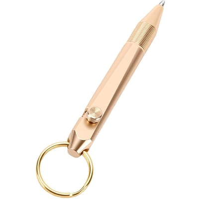 Mini Stylo à Action de Boulon en Laiton Stylo Porte-clés Portable de Voyage pour Bureau Affaires Signature Écriture Cadeau Collection