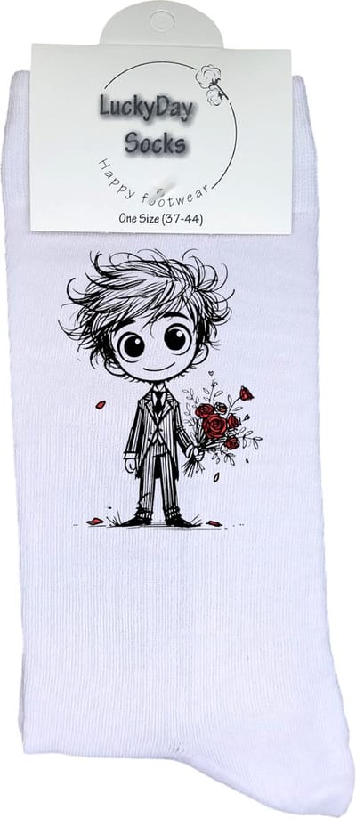 Valentijn cadeau - Valentijn sokken - Grappige sokken - Leuke sokken - Hem Haar sokken - Vrolijke sokken - Liefde - Trouw Cadeau - Vaderdag - Moederdag - Verjaardag cadeau - Bruiloft - Kerst cadeau - Leuk Cadeau - Socks maken Happy - 37-44 - Aanzoek