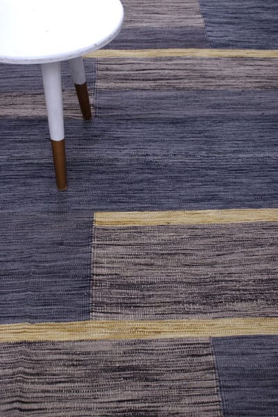 Grijs Tapijt Laagpolig Handgeweven Wollen Vloerkleed - Koho Afghan Modern Kelim 223x168 - 223x168cm- Modern - Woonkamer - Salon - Slaapkamer - Eetkamer