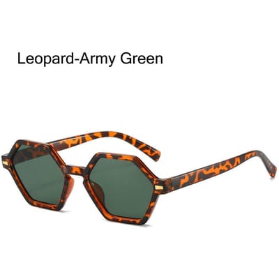 Trendy Zeshoekige Kleine Montuur Zonnebril Hip-Hop Stijl UV400 Bescherming Unisex Klinknagel Ontwerp Mode Zonnebrillen