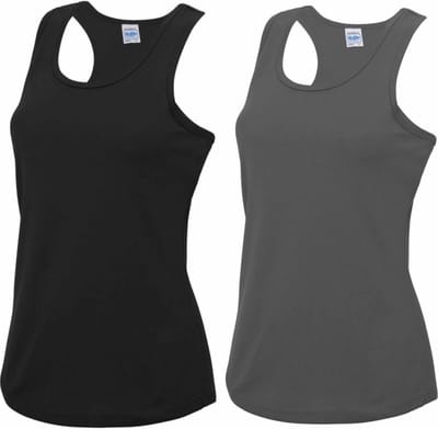 Voordeelset -  grijs en zwart sport singlet voor dames in maat Small(36) - Dameskleding sport shirts