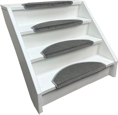 Elite Trapmatten - 15 stuks - Softstep licht Grijs - 56x17x3,5cm - halve maantjes